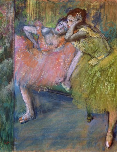 Dos Bailarinas en el Vestíbulo, c.1901 de Edgar Degas